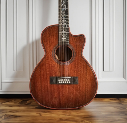 Guitarra acústica con 12 cuerdas de cuerpo OO hecha a mano proveedor