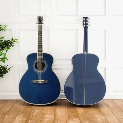 Navy Blue Solid Solid East Indian Rosewood Back Side OM Guitarra acústica 000-14 Fret Top de abeto europeo proveedor