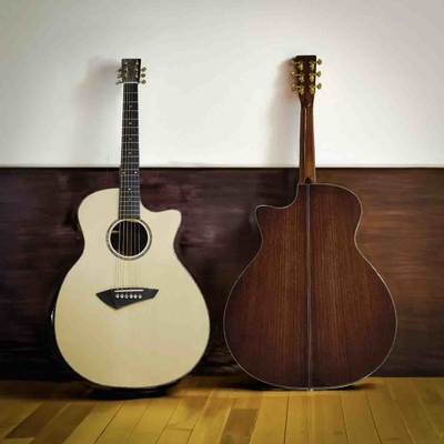 Guitarra acústica de madera sólida: obra maestra de madera sólida con estilo vintage proveedor