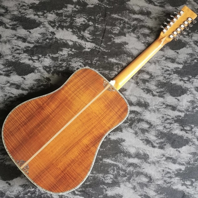 41 pulgadas 12 cuerdas de madera completa KOA D45 serie de laca brillante guitarra acústica de madera proveedor