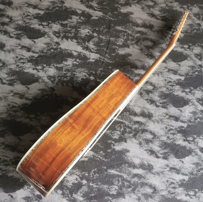 41 pulgadas 12 cuerdas de madera completa KOA D45 serie de laca brillante guitarra acústica de madera proveedor