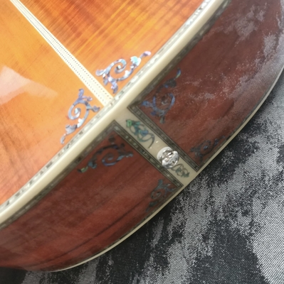 41 pulgadas 12 cuerdas de madera completa KOA D45 serie de laca brillante guitarra acústica de madera proveedor