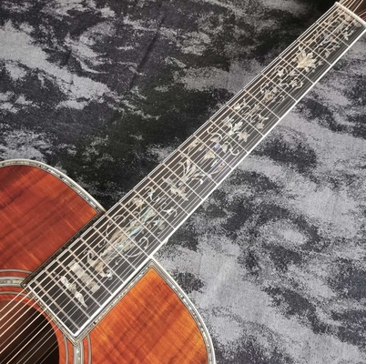 41 pulgadas 12 cuerdas de madera completa KOA D45 serie de laca brillante guitarra acústica de madera proveedor