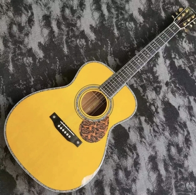 Guitarra acústica amarilla de madera maciza de 40 pulgadas de la serie OM42 estilo guitarra Martin proveedor