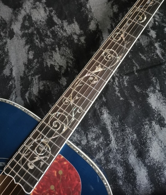 43 pulgadas serie J200 azul fantasma de agua pintura brillante abulón incrustada guitarra acústica proveedor