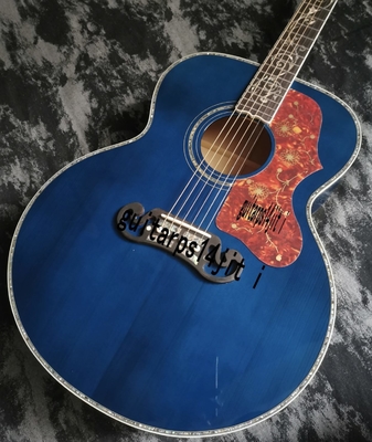 43 pulgadas serie J200 azul fantasma de agua pintura brillante abulón incrustada guitarra acústica proveedor