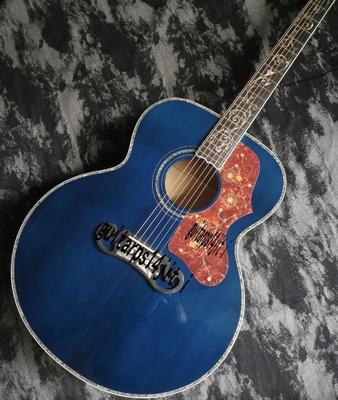 43 pulgadas serie J200 azul fantasma de agua pintura brillante abulón incrustada guitarra acústica proveedor