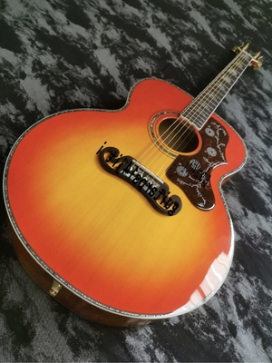 Guitarra acústica con incrustación de abulón pintada y brillante hecha a mano de la serie SJ200 de 43 pulgadas proveedor