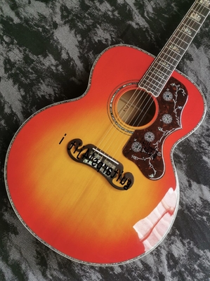 Guitarra acústica con incrustación de abulón pintada y brillante hecha a mano de la serie SJ200 de 43 pulgadas proveedor
