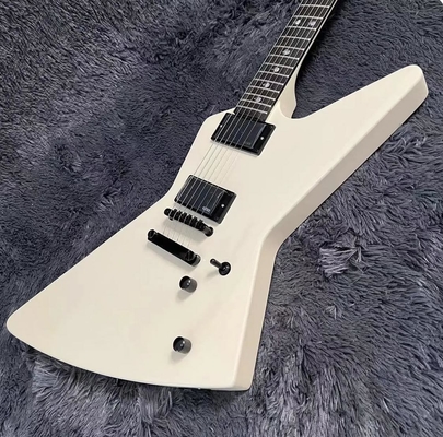 Guitarra eléctrica Explorer con tablero de madera de rosa, color blanco crema, de alta calidad proveedor