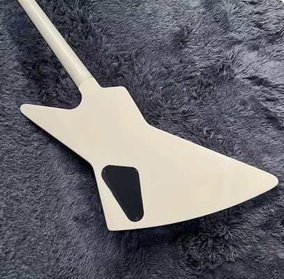 Guitarra eléctrica Explorer con tablero de madera de rosa, color blanco crema, de alta calidad proveedor