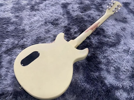 Guitarra eléctrica personalizada GB Junior Color Blanco de leche 1 P90 Pickup hecha a mano pesada reliquia de caoba Cuerpo y cuello proveedor