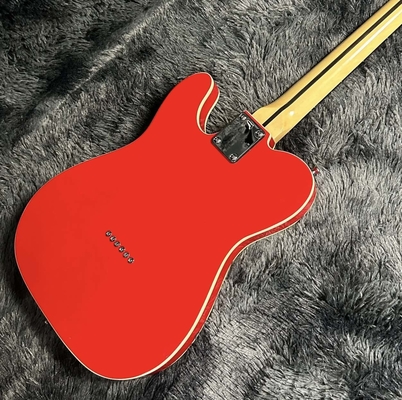 Guitarra eléctrica Tele personalizada, cuerpo de caoba, color rojo, doble unión, Fretboard de madera de rosa, 6 cuerdas, 22 fretes, Dropship proveedor