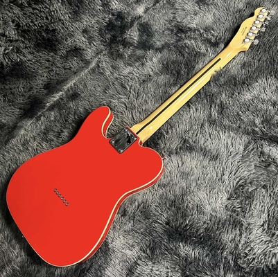 Guitarra eléctrica Tele personalizada, cuerpo de caoba, color rojo, doble unión, Fretboard de madera de rosa, 6 cuerdas, 22 fretes, Dropship proveedor