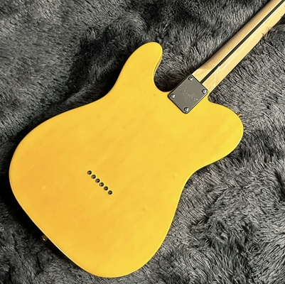 Guitarra eléctrica Tele, Burl Maple Top, Color Amarillo, Cuerpo de caoba, Fingerboard de arce, Enlace único proveedor