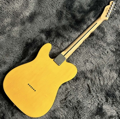 Guitarra eléctrica Tele, Burl Maple Top, Color Amarillo, Cuerpo de caoba, Fingerboard de arce, Enlace único proveedor
