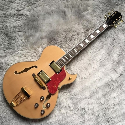 Guitarra eléctrica personalizada Hollow Byrdland Color de madera Oro Hardware Archtop proveedor