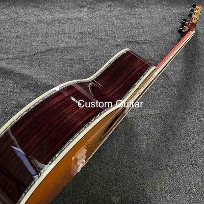 6 cuerdas personalizadas OEM de madera maciza guitarra acústica OO de 38 pulgadas cuerpo de ébano puente proveedor