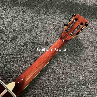 6 cuerdas personalizadas OEM de madera maciza guitarra acústica OO de 38 pulgadas cuerpo de ébano puente proveedor
