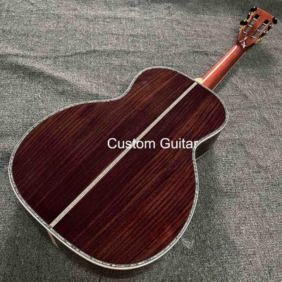 6 cuerdas personalizadas OEM de madera maciza guitarra acústica OO de 38 pulgadas cuerpo de ébano puente proveedor