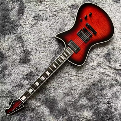 Ernie Ball Música personalizada Hombre de la armada con acabado brillante Flameado Guitarra eléctrica de arce proveedor
