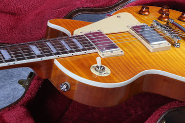 Les está en stock 1959 R9 honey burst Paul LP estilo estándar mejor tigre fuego guitarra eléctrica, Instrumentos musicales envío gratis proveedor