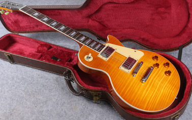Les está en stock 1959 R9 honey burst Paul LP estilo estándar mejor tigre fuego guitarra eléctrica, Instrumentos musicales envío gratis proveedor