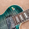 Guitarra eléctrica de estilo nuevo de alta calidad, de color verde y azul Flame Maple Top Rosewood guitarra eléctrica, gratis proveedor