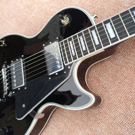 Guitarra eléctrica LP personalizada, Fretes de tablero de ébano guitarra eléctrica vinculante con hardware de Chrome, envío gratuito proveedor