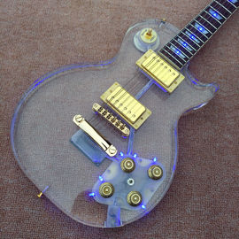 Guitarra eléctrica acrílica estándar de alta calidad, madera de rosa Fingerboard luz LED LP 1959 R9 guitarra eléctrica, envío gratuito proveedor