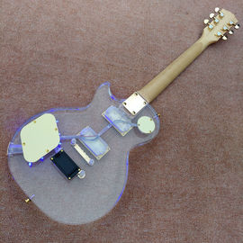 Guitarra eléctrica acrílica estándar de alta calidad, madera de rosa Fingerboard luz LED LP 1959 R9 guitarra eléctrica, envío gratuito proveedor
