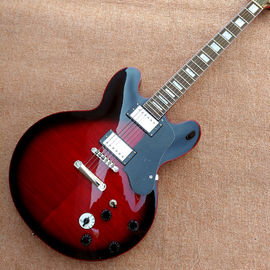 Nueva guitarra eléctrica de cuerpo hueco de alta calidad 335 jazz, Maple top &amp; back Guitarra eléctrica de salida de doble tono, envío gratuito proveedor