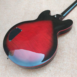Nueva guitarra eléctrica de cuerpo hueco de alta calidad 335 jazz, Maple top &amp; back Guitarra eléctrica de salida de doble tono, envío gratuito proveedor