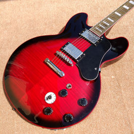 Nueva guitarra eléctrica de cuerpo hueco de alta calidad 335 jazz, Maple top &amp; back Guitarra eléctrica de salida de doble tono, envío gratuito proveedor