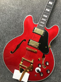 Guitarra clásica de jazz rojo ES 335 sistema de tremolo bigsby tablero de dedos de ébano guitarra eléctrica de jazz envío gratuito proveedor