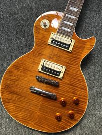 LP 1959 R9 Guitarra eléctrica Tiger Flame con hardware Chrome lujo terminado con hardware Chrome LP estándar Electri proveedor