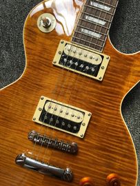 LP 1959 R9 Guitarra eléctrica Tiger Flame con hardware Chrome lujo terminado con hardware Chrome LP estándar Electri proveedor