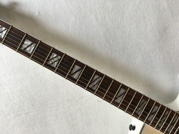 Venta al por mayor Cibson LP Custom 1960 guitarra eléctrica tablero de madera de rosa con incrustación madre Perla Real Gran diamante en blanco proveedor