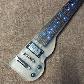 Guitarra eléctrica de acrílico de alta calidad con LED, cartón de mando de arce, envío gratuito proveedor