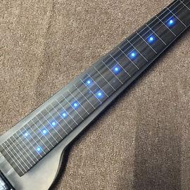 Guitarra eléctrica de acrílico de alta calidad con LED, cartón de mando de arce, envío gratuito proveedor