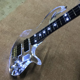 Guitarra eléctrica acrílica de alta calidad con luz LED, cartón de madera de rosa, envío gratis proveedor