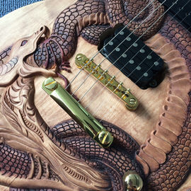 Guitarra personalizada, dibujo de dragón tallado, tablero de ébano, envío gratuito proveedor