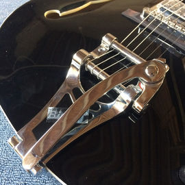 Guitarra eléctrica de jazz de cuerpo hueco, agujero doble F, sistema de tremolo, guitarra de jazz negra de alta calidad proveedor