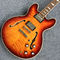 Double F agujeros jazz guitarra eléctrica, Rosewood Fingerboard, color explosión Quilte Maple con espalda roja proveedor