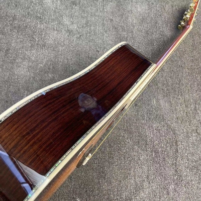 41 pulgadas Tipo D Sunburst Maligno abeto guitarra acústica Abalone Ebony Fingerboard proveedor