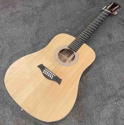 Guitarra acústica de 12 cuerdas de abeto sólido en color natural proveedor