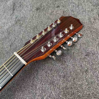 Guitarra acústica de 12 cuerdas de abeto sólido en color natural proveedor