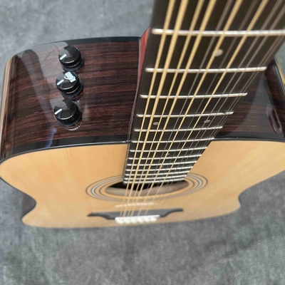 Guitarra acústica de 12 cuerdas de abeto sólido en color natural proveedor