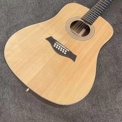 Guitarra acústica de 12 cuerdas de abeto sólido en color natural proveedor
