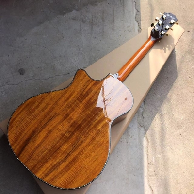 Personalizado Todo KOA Madera 40 pulgadas PS14 Tipo Cutaway Guitarra acústica Abalone Árbol de la Vida Ebony con logotipo personalizado en Headsto proveedor